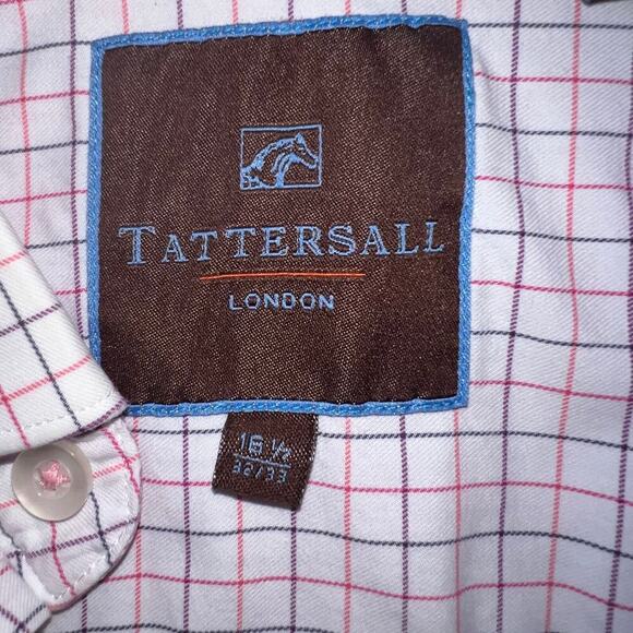 Tattersall London 16.5-32/33 men’s pink multi  plaid button front preppy casual - Picture 6 of 8